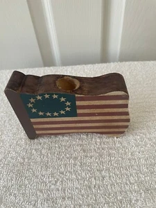 Candle Holder American Flag Wooden – $16.91 - Picture 1 of 2