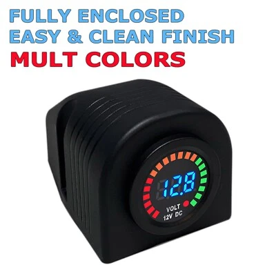 12V LED Car Van Boat Marine Voltmeter Voltage Meter Waterproof Battery Gauge