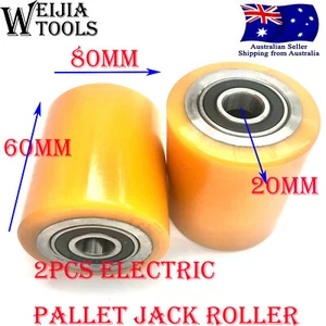 80x60mm Electric Pallet Jack Wheel Front Roller Load Wheel Polyurethane Replacem - Picture 1 of 7