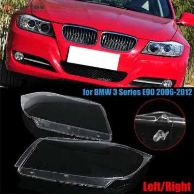 Nuevo par de cubiertas de lentes transparentes para faros de xenón para BMW 3 E90 E91 sedán 05-12 Foto 1 de 4