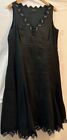 JAEGER 100% Linen Ladies Black Sleeveless Dress UK 14 - CG C51