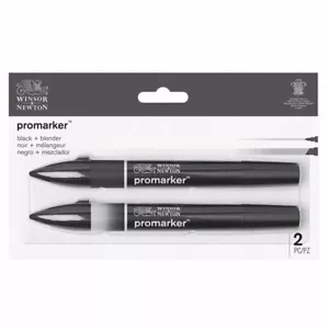 Winsor & Newton ProMarker Doppelspitze Marker Set Von 2 Schwarz & Blender - Bild 1 von 3