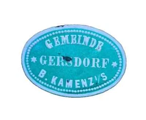 German Letter Seal Stamp MH GEMEINDE GERSDORF B.KAMENZ/S - Picture 1 of 1