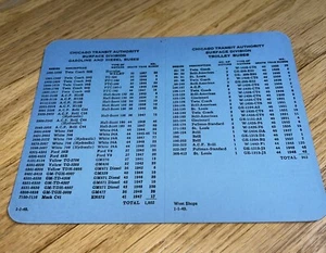 1949 Chicago Transit Authority PASSENGER BUSES / CARS / TROLLEY Inventory Card#4 - Picture 1 of 6