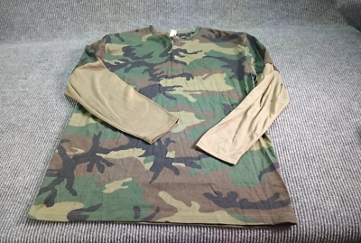 Elephant Mens Shirt LongSleeved XL Camo GreenBrownBlack RoundNeck - Image 1 of 4