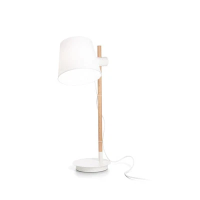 Lampade Da Scrivania-Ufficio Industrial-Minimal Axel Legno Bianco 1 Luce E27 - Immagine 1 di 3