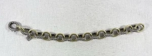 David Yurman 1/4 18K Gold Sterling Silver Link Bracelet 40 Grams 7.5” Long  - Picture 1 of 4