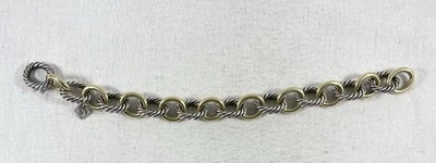 David Yurman 1/4 18K Gold Sterling Silver Link Bracelet 40 Grams 7.5” Long  - Image 1 of 4