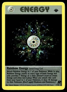 Rainbow Energy 1st Edition 17/82 Team Rocket Holo Rare 2000 - Pokemon Card - Picture 1 of 2