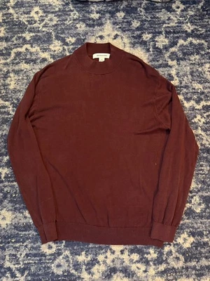 Pullover para mujer manga larga cuello falso, mezcla de seda/algodón, talla XL, granate Foto 1 de 4