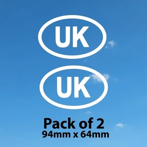 2x UK Oval Vinyl Decal Europe Holiday Sticker - Perfect for Campers & Cars - Picture 1 of 5