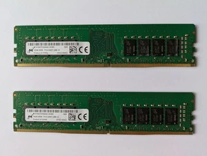 Micron 32GB 2 DIMM X 16GB Matching DDR4-2400T PC4-19200 CL17 Non-ECC Desktop RAM - Picture 1 of 1