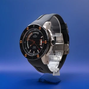 NEAR MINT w/Case EDOX Class-1 Day Date 83005-TIN-AIN Titanium 46mm Rubber Belt - Picture 1 of 16