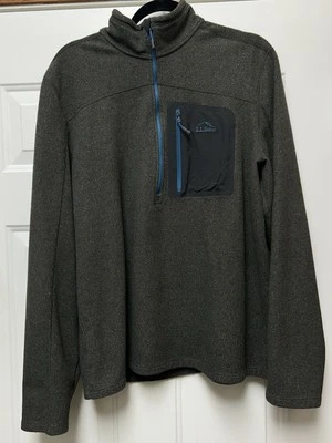L.L. BEAN Fleece  Men’s Size XL Gray, Blue 1/2 Zip Pullover Jacket Fitted - Image 1 of 4