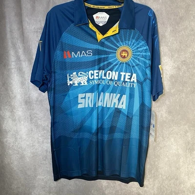 Nova Camisa de Críquete MAS Sri Lanka Azul Tamanho Grande – Camiseta de Equipe Nova com etiquetas - Imagem 1 de 4