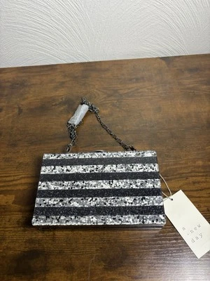 A New Day Black & Silver Clutch Puse Detachable Strap Crossbody  - Image 1 of 4