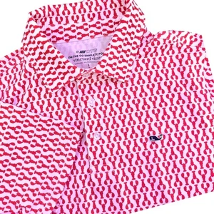 Vineyard Vines On The Go Sankaty Polo Lobster Print Youth Boys L 16 Performance - Picture 1 of 10
