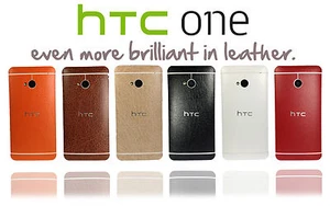 Leather Effect Skin For HTC ONE M7 Wrap Cover Sticker Protector Case Decal  - Picture 1 of 2