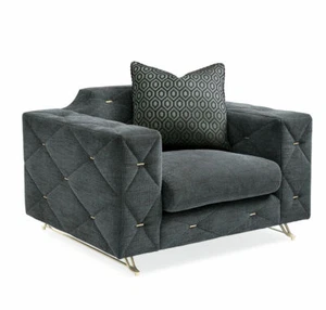 Modern Art Deco Inspired Chair with Diamond Quilt Pattern - Picture 1 of 8