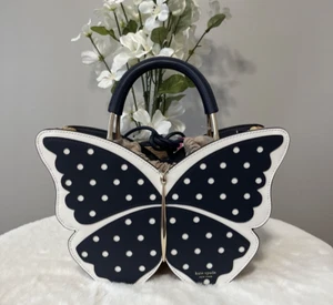 Bolso bandolera/cartera de mimbre Kate Spade Wing It Butterfly nuevo con etiquetas - Imagen 1 de 12