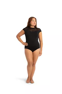 Capezio Bella Notte Stelle Leotardo Gorra Manga Malla Trasera 12160W Negro - Imagen 1 de 4