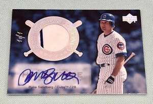 Ryne Sandberg 2005 Upper Deck UD Hall Of Fame Jersey Patch Signed Autograph #1/1