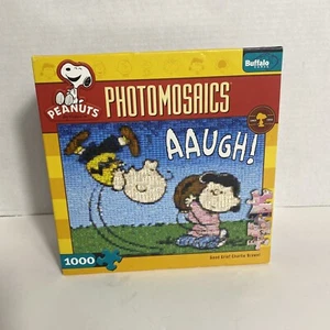 RARE Good Grief Charlie Brown Peanuts Photomosaic 1000 PC Puzzle Complete - Picture 1 of 4