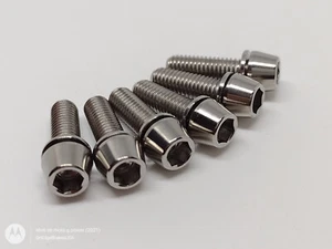 SILVER Taper Titanium Stem Bolts For Industry Nine I9 A318 A35  M5x16 6 Bolts - Picture 1 of 5