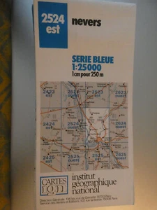 carte IGN bleue 2524 est nevers , edition 2 1985 - Picture 1 of 1