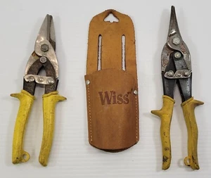 Q) Mixed Lot 2 Straight Cutting Aviation Snips Wiss with Holster - Picture 1 of 10
