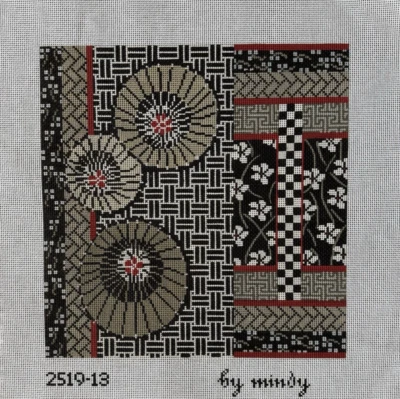 Mindy Parasols HandPainted Needlepoint Canvas 2519-13 12 x 12 - Image 1 of 3