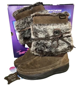 Skechers Marrón Tono Ups Chalet Piel Borde Botas de Nieve Gamuza Reino Unido 3 UE 36 - Imagen 1 de 15