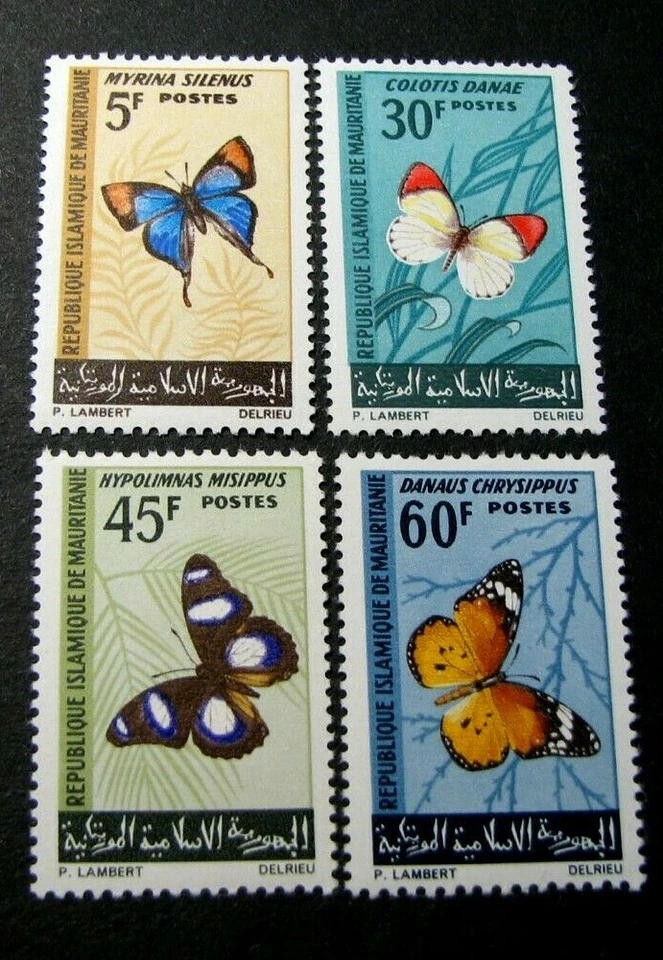 Sello de Mauritania Scott # 212-215 varias mariposas 1966 MNH C525 Foto 1 de 2