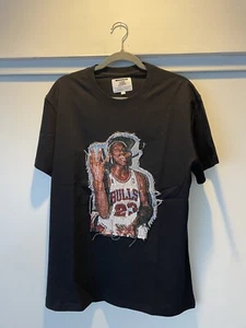 michael jordan smoking cigar black t shirt stitched chicago bulls brand new L - Picture 1 of 4