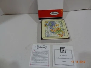 Set 6 Vintage Pimpernel Salad Days Flower Floral Coasters With Box England - Picture 1 of 9