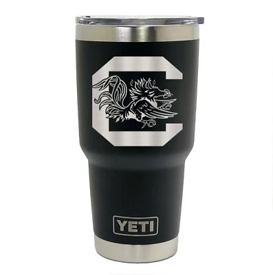 Vaso negro South Carolina Gamecocks YETI grabado con láser de 20 o 30 oz  Foto 1 de 2