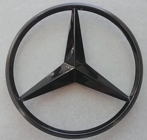 Logo Emblème Mercedes Étoile Noir Brillant coffre 2007-2014 80mm W204 Classe C - Foto 1 di 7