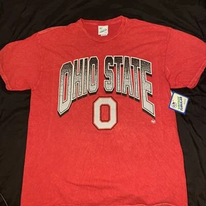Ohio State Buckeyes T Shirt 47 Brand Vintage Large Red Scarlet OSU NEW - Picture 1 of 3