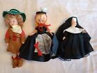 Nancy Ann Storybook Dolls Polly Put the Kettle On, Sister Bernadette, Cowgirl