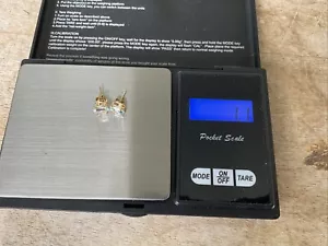 14K Gelbgold März Ohrringe Aquamarin Edelsteine Pfosten Ohrstecker Ohrstecker 1,1 - Bild 1 von 4