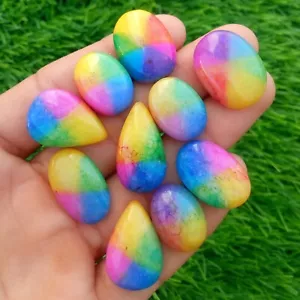 10 Pcs Top Natural Solar Quartz Cabochon Loose Gemstone 19-25 mm Wholesale Lot - Picture 1 of 1