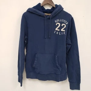 Hollister Mens Y2K Pullover Hoodie Size M Preppy Puff Print Thick Athleisure - Picture 1 of 11