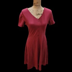 Moyabo A-Linien-Kleid Damen Größe Small neu mit Etikett lässig Alltag Herbst V-Ausschnitt Knopf Kapsel - Bild 1 von 4