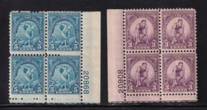 1932 Los Angeles Olympics Sc 718 719 MNH 3c 5c plate blocks of 4 (FA - Picture 1 of 1