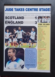 Scotland 1 England 3 - 2023 Friendly International - souvenir print - Picture 1 of 5