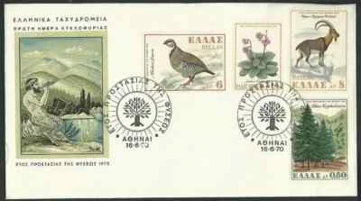 Conservation Nature 1970 Rockpartridge Fir Wild goat of Crete Plant Olympus FDC - Image 1 of 3