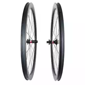 700C Gravel Road Bike Wheelset 40*26mm Tubeless Carbon Rims Straight Pull Hubs - Picture 1 of 13