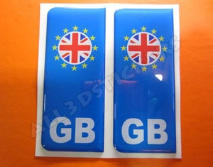 2 x Autocollant Résine 3D Plaque d'immatriculation Drapeau Royaume-Uni UK - Imagen 1 de 1