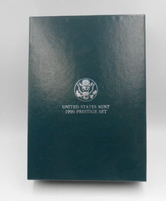 1990-S PRESTIGE PROOF SET WITH EISENHOWER SILVER DOLLAR IN COMPLETE OGP NO PROBS - Image 1 of 3