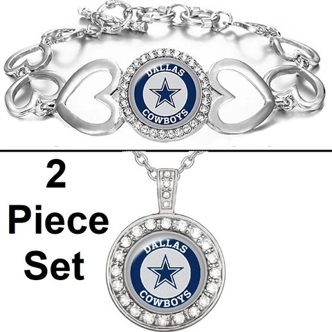 Spec.Dallas Cowboys Gift Set Womens Sterling Silver Necklace And Bracelet D18D27 Cover